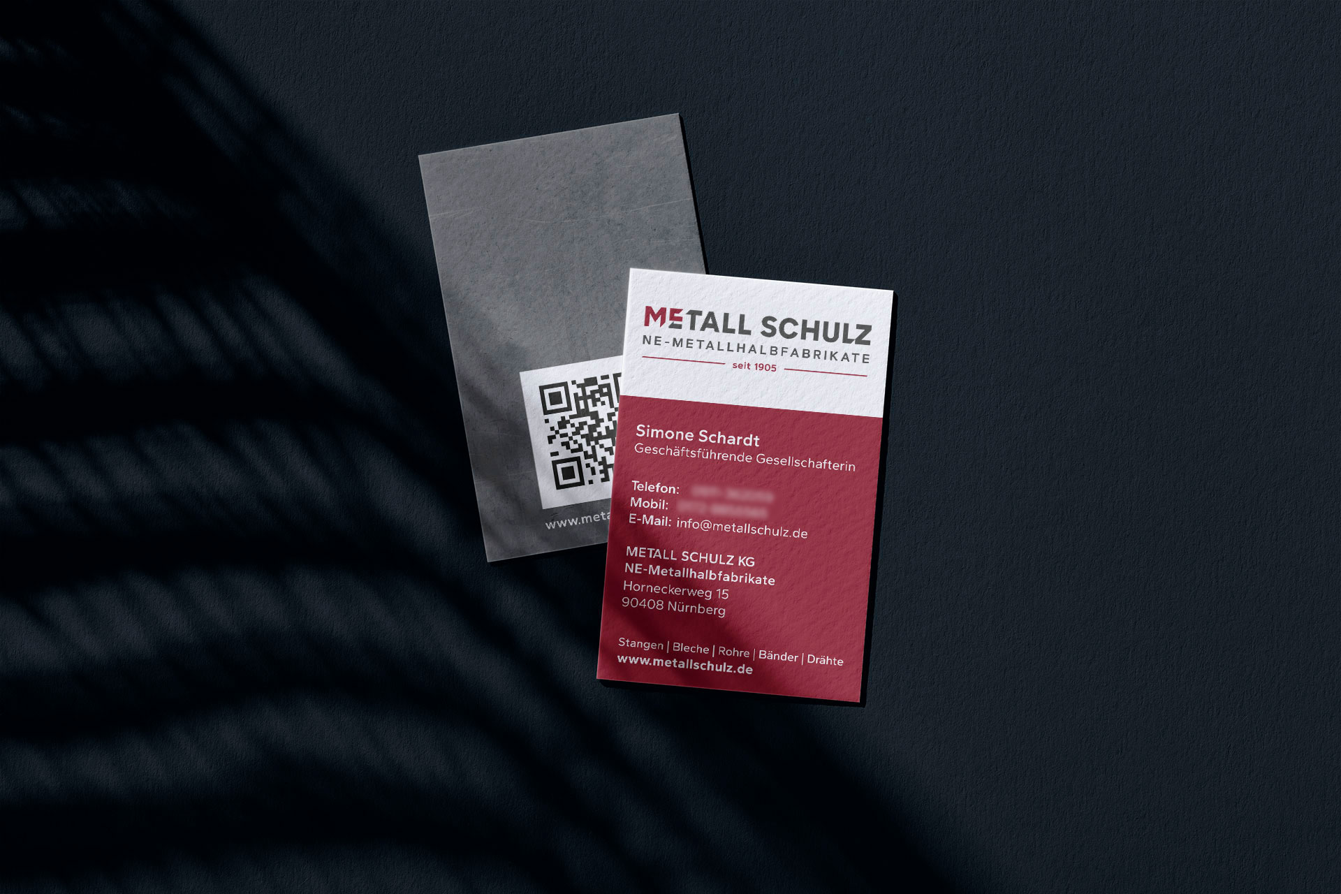 Metall Schulz – Visitenkarten